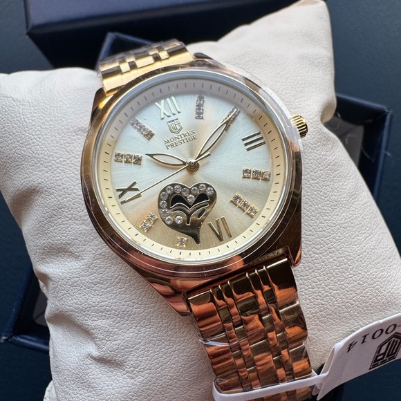 Montres Prestige X Invicta Women's Watch 33mm Open Heart Gold MPW-0014 New! - Picture 1 of 6